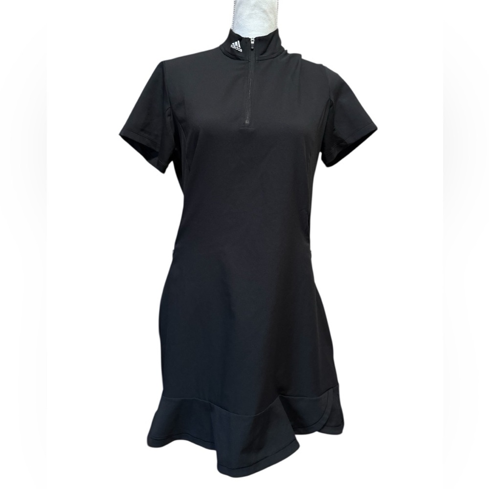 Adidas Frill Black Short Sleeve Golf Dress - Medium - Picture 3 of 6
